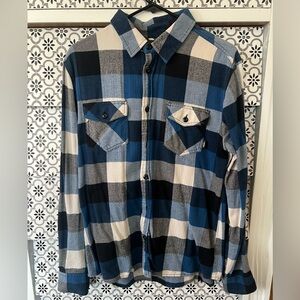 Vans Blue Plaid Button Up Shirt